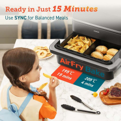 Cosori Dual Blaze TwinFry Smart 10L + clește - alb