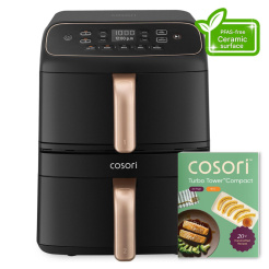 Frigider cu aer cald Cosori Turbo Tower Compact 8,6 L, ceramică - negru 