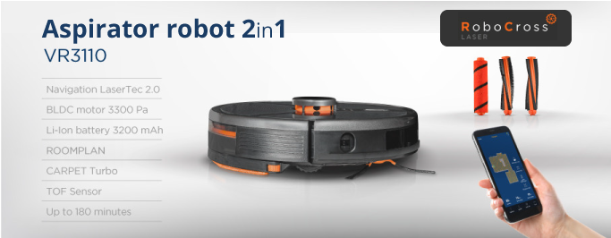 Prezentarea aspiratorului robot Concept VR3110 2in1 RoboCross Laser