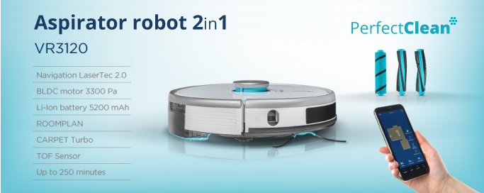 Prezentarea aspiratorului robot Concept VR3120 2in1 Perfect Clean Laser