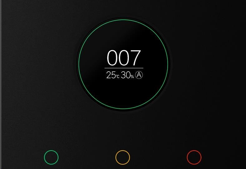 Trei culori ale indicatorului ecranului