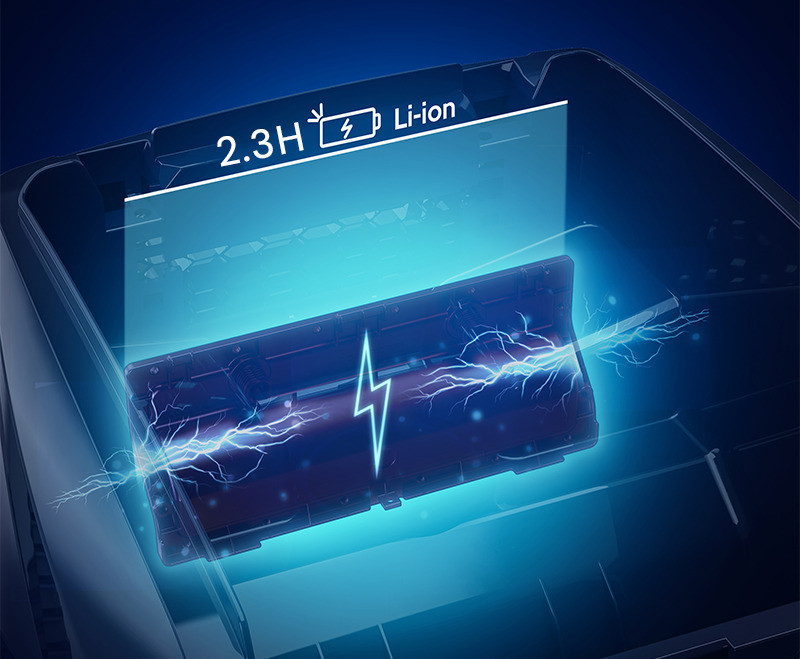 Baterie litiu-ion cu autonomie extinsă - ciclu de curățare de 2,3 ore