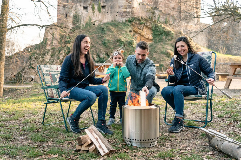  Șemineu fără fum cu suport
