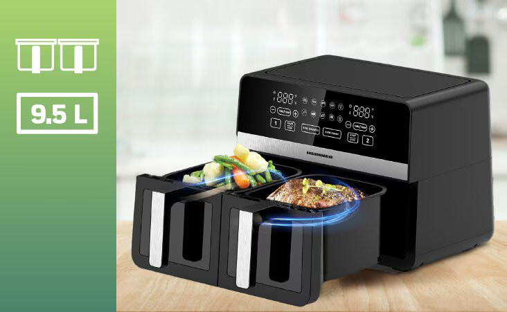 Două coșuri antiaderente de 9,5 litri