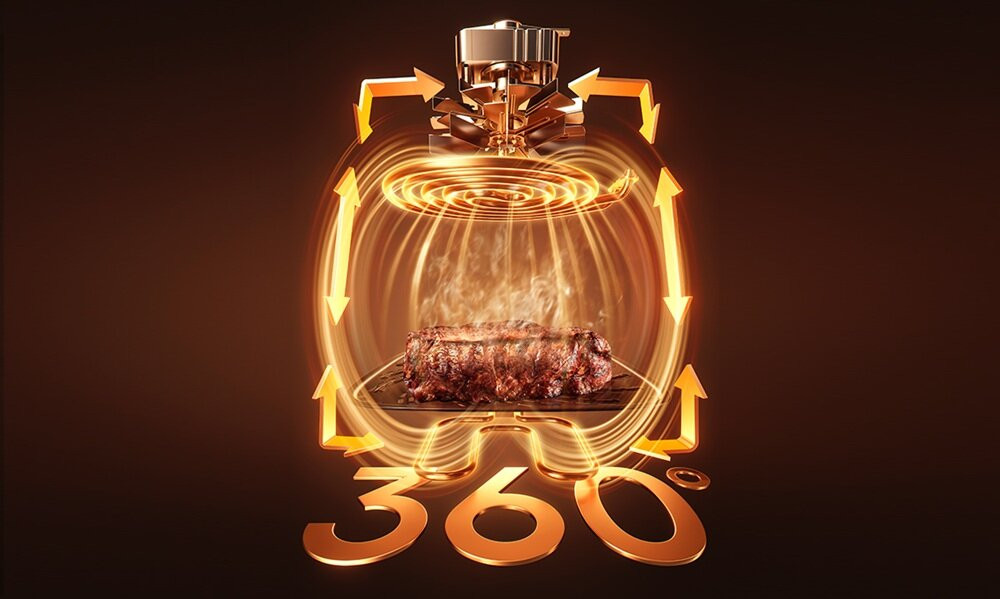 Câmp ciclonic de temperatură pentru rumenire uniformă