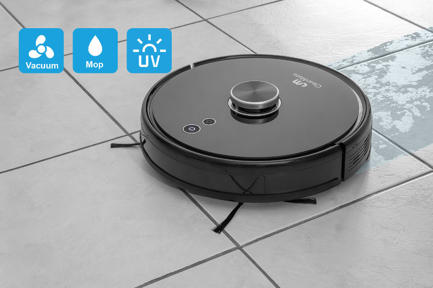 Aspiră, șterge și dezinfectează cu lampă UVC