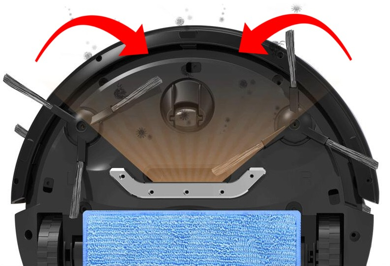 Mod de curățare în mai multe etape: aspirare + ștergere