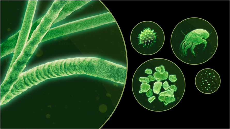 Captează particule microscopice